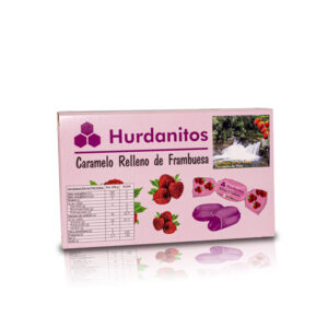 Caramelos Hurdanitos Rellenos de Frambuesa. Caja 140 g